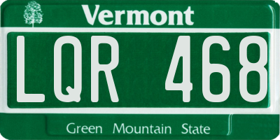 VT license plate LQR468