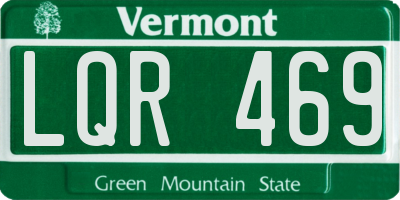 VT license plate LQR469