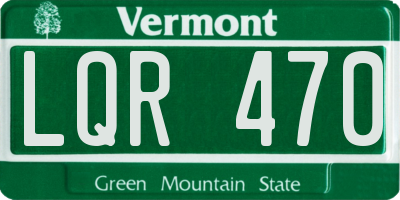 VT license plate LQR470