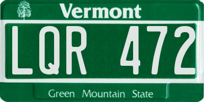 VT license plate LQR472