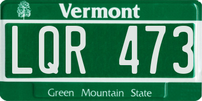 VT license plate LQR473