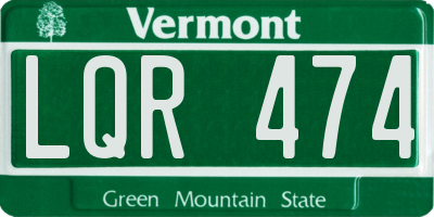 VT license plate LQR474