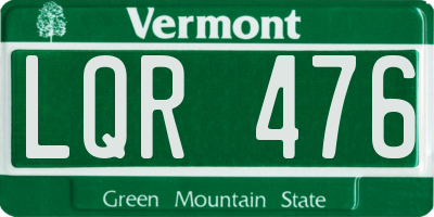 VT license plate LQR476