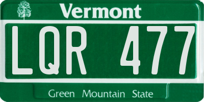 VT license plate LQR477