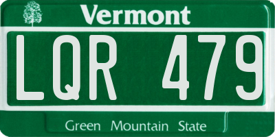 VT license plate LQR479