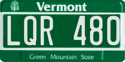 VT license plate LQR480
