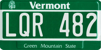 VT license plate LQR482
