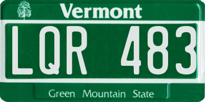 VT license plate LQR483