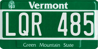 VT license plate LQR485