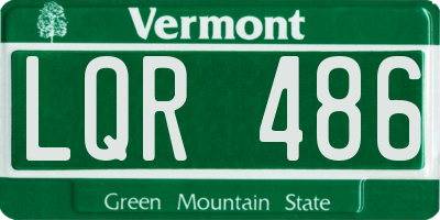 VT license plate LQR486