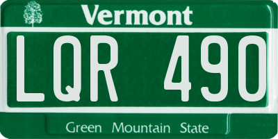 VT license plate LQR490