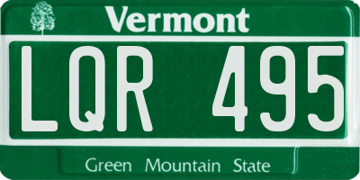 VT license plate LQR495