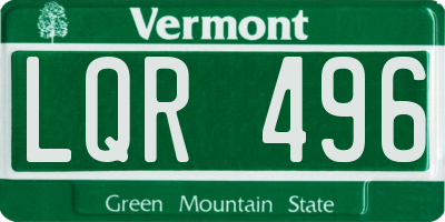 VT license plate LQR496