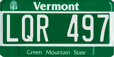 VT license plate LQR497