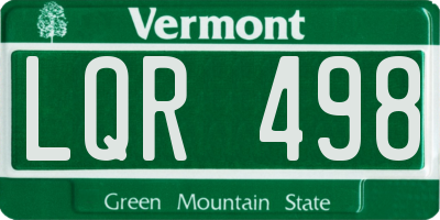 VT license plate LQR498