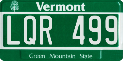 VT license plate LQR499