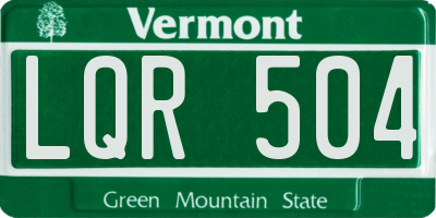 VT license plate LQR504