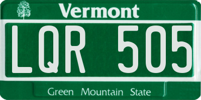VT license plate LQR505