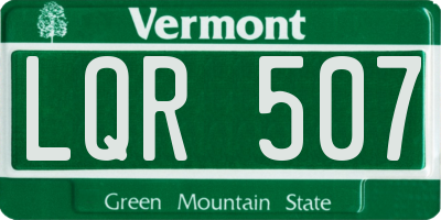 VT license plate LQR507