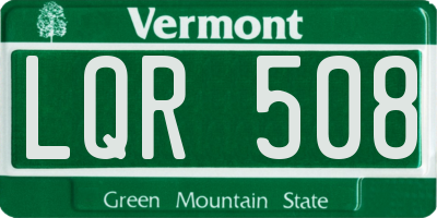 VT license plate LQR508
