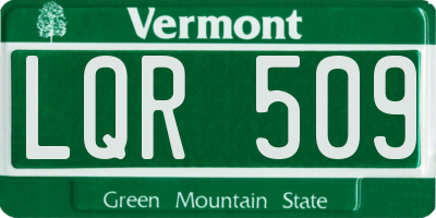 VT license plate LQR509