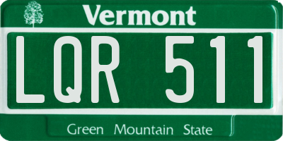 VT license plate LQR511