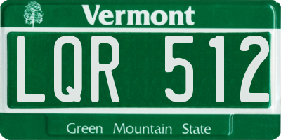 VT license plate LQR512