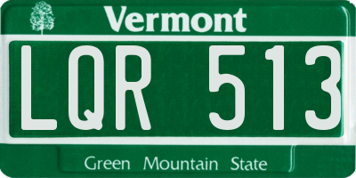VT license plate LQR513