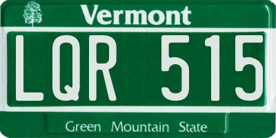 VT license plate LQR515