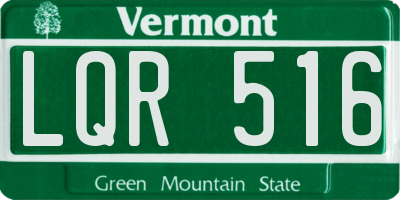VT license plate LQR516