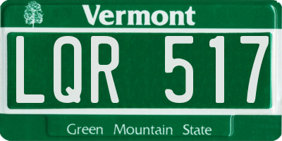 VT license plate LQR517