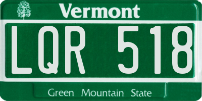 VT license plate LQR518