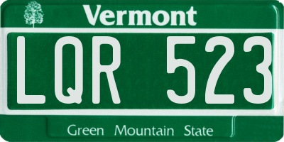 VT license plate LQR523