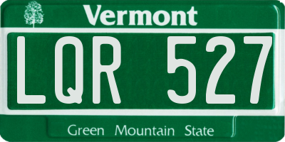 VT license plate LQR527