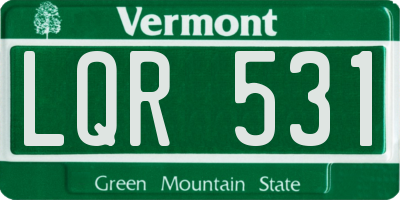 VT license plate LQR531