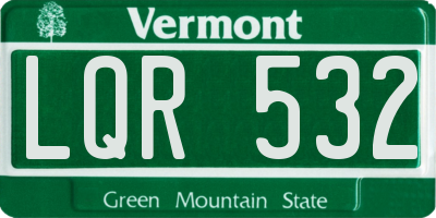 VT license plate LQR532