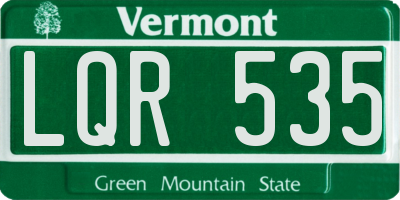 VT license plate LQR535