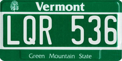 VT license plate LQR536