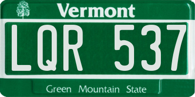 VT license plate LQR537