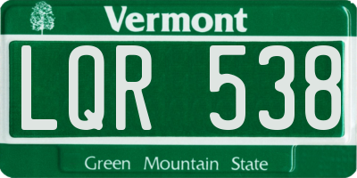 VT license plate LQR538