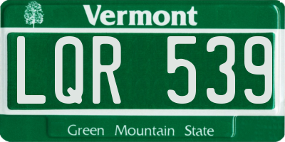 VT license plate LQR539