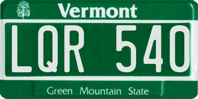 VT license plate LQR540