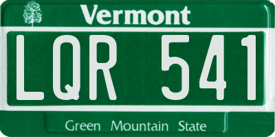 VT license plate LQR541