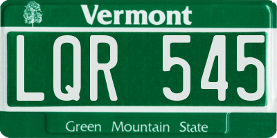 VT license plate LQR545