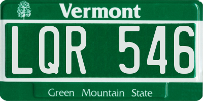 VT license plate LQR546