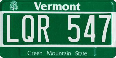 VT license plate LQR547