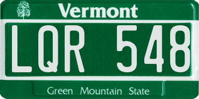 VT license plate LQR548