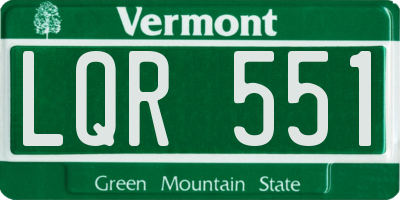 VT license plate LQR551