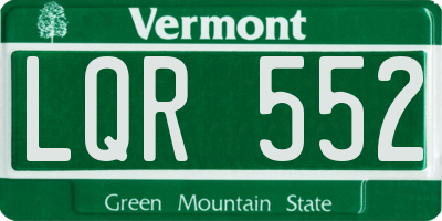 VT license plate LQR552