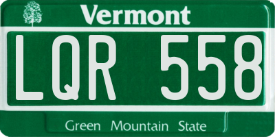 VT license plate LQR558